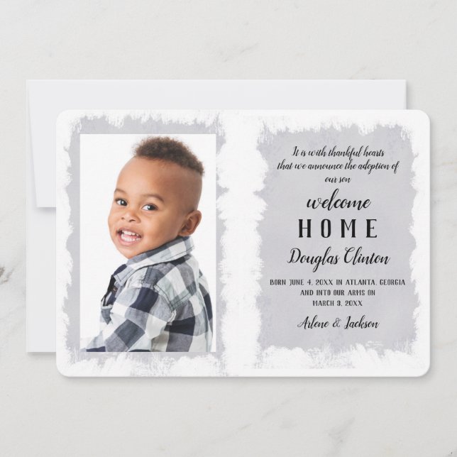 Bienvenue Accueil Faire-part d'adoption photo (Devant)