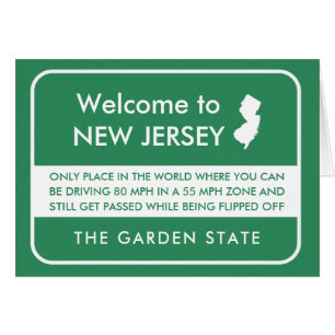 Bienvenue amusant à la carte de voeux du New Jerse