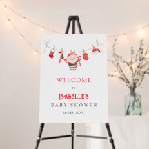 Bienvenue au bébé du Père Noël rouge Baby Shower