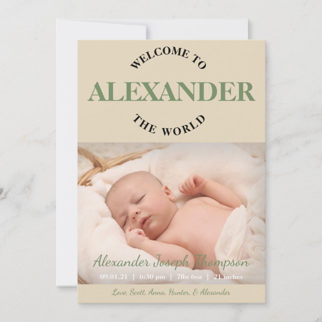 Bienvenue au Faire-part de naissance mondial de la (Devant)