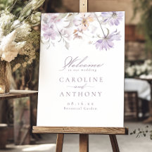 Bienvenue au mariage bohème élégant floral pourpre