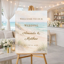 Bienvenue au mariage sur la plage côtière