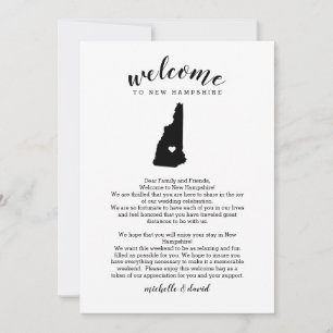 Bienvenue au New Hampshire Mariage Lettre Itinérai