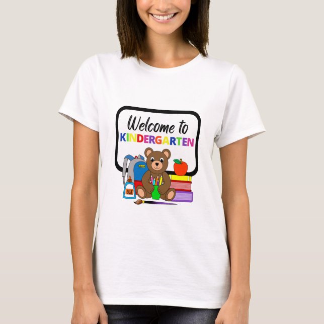 Bienvenue au T-shirt de la femme ours de l'école m (Devant)