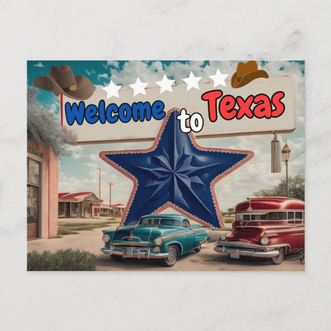 Bienvenue au Texas, Carte postale pour la traversé (Devant)