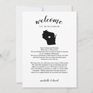 Bienvenue au Wisconsin | Lettre Mariage et itinéra