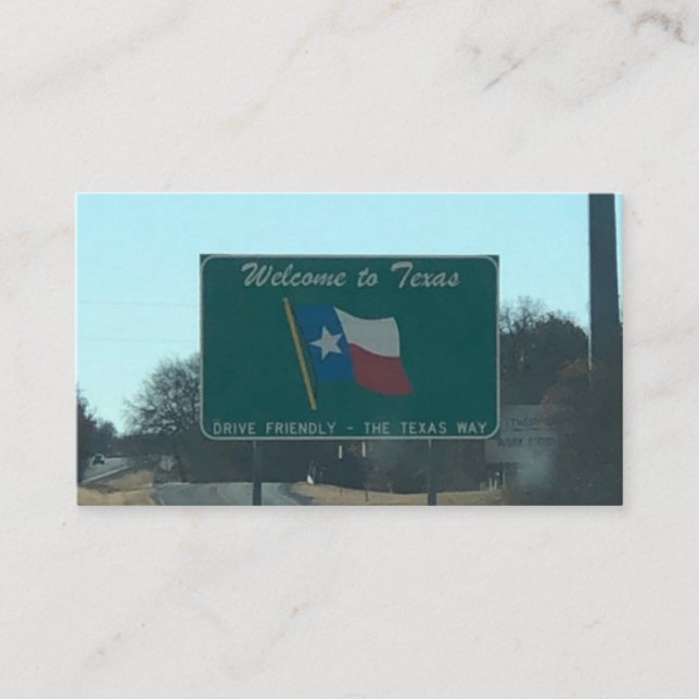 Bienvenue aux Cartes de visite du Texas
