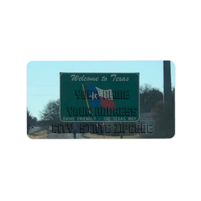 Bienvenue aux Étiquettes de adresse du Texas (Devant)