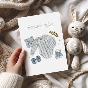 Bienvenue Baby Boy Boho Félicitations Carte