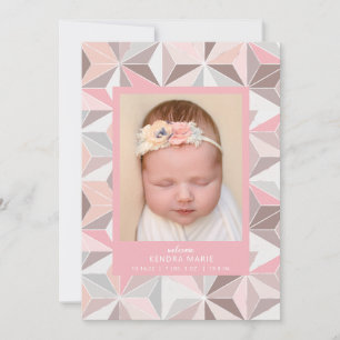 BIENVENUE BABY Faire-part de naissance géométriq