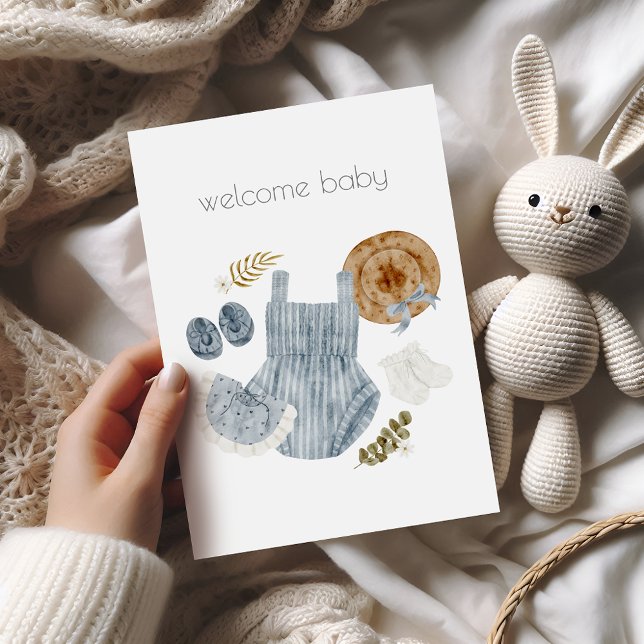 Bienvenue Baby Girl Boho Félicitations Carte (Créateur téléchargé)