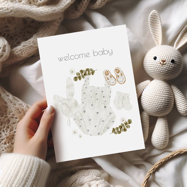 Bienvenue Baby Girl Boho Félicitations Carte (Créateur téléchargé)