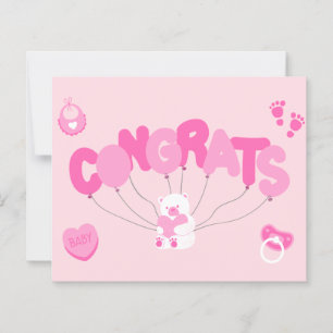 Bienvenue Baby Girl - Carte de félicitations