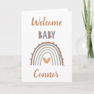 Bienvenue Baby Nom personnalisable Carte bébé