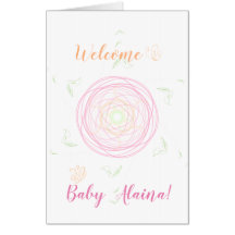 Bienvenue Baby Personnalisable Nom Cute Big Card