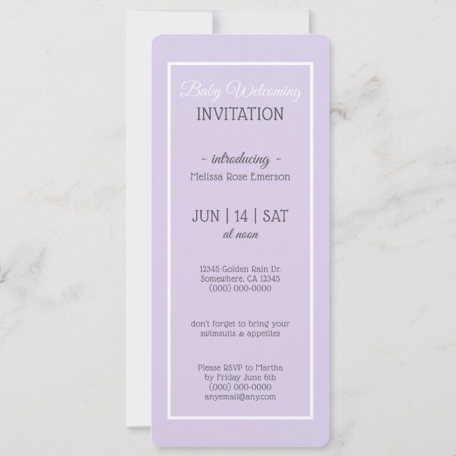 Bienvenue Baby/Rencontrez Le Bébé/Invitation Photo (Dos)