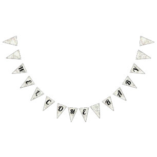 Bienvenue Baby Vintage Carte Bannière Baby shower 