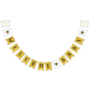 Bienvenue Bannière de Bunting Baby shower Bee