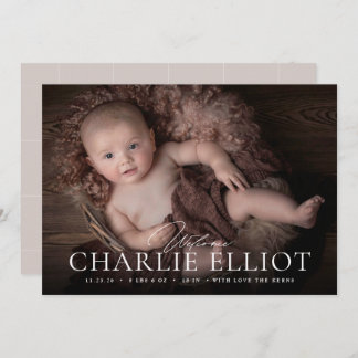 Bienvenue bébé naissance photo Faire-part garçon f