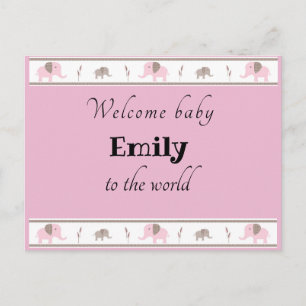 Bienvenue carte postale bébé