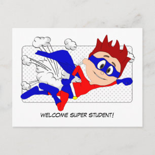 Bienvenue Carte postale Super Student Boy Retour à