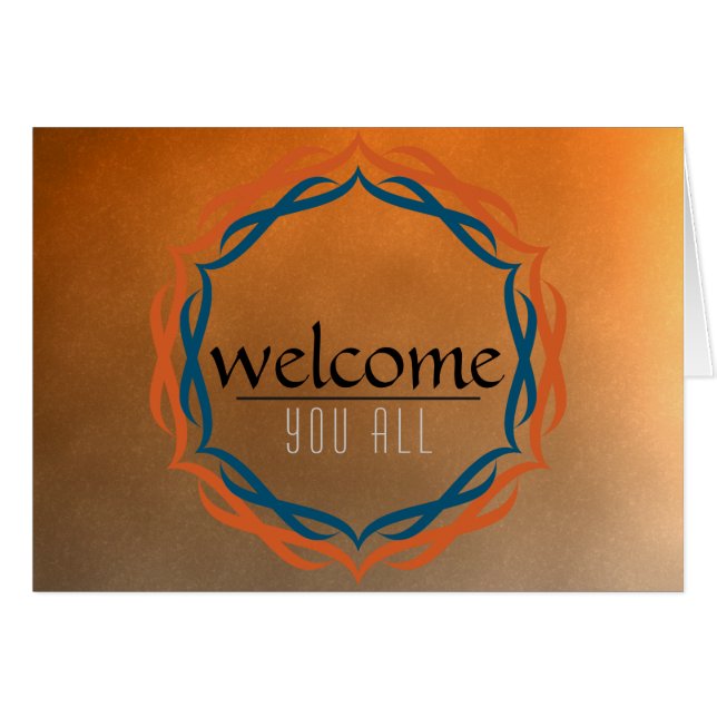 Bienvenue Coucher de soleil Mandala Damask Rouge N (Devant horizontal)