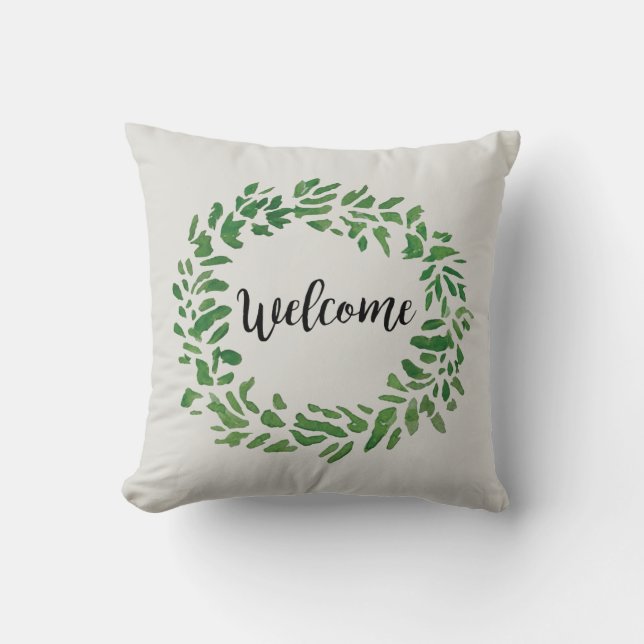 Bienvenue Coussin de peinture de couronne (Recto)