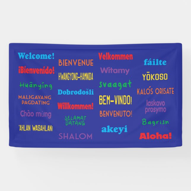 Bienvenue dans 24 langues différentes Bannière (Horizontal)