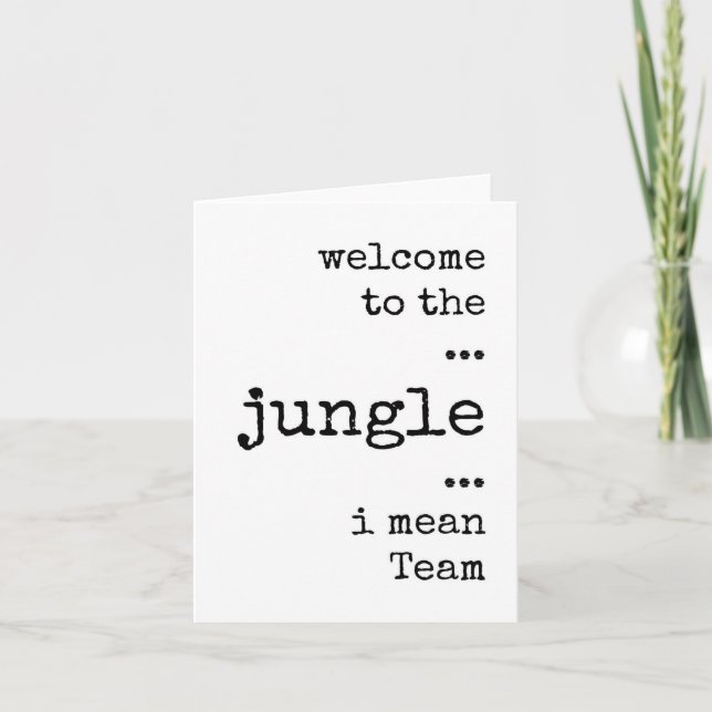 Bienvenue dans la Jungle, équipe, nouvelle carte d (Devant)