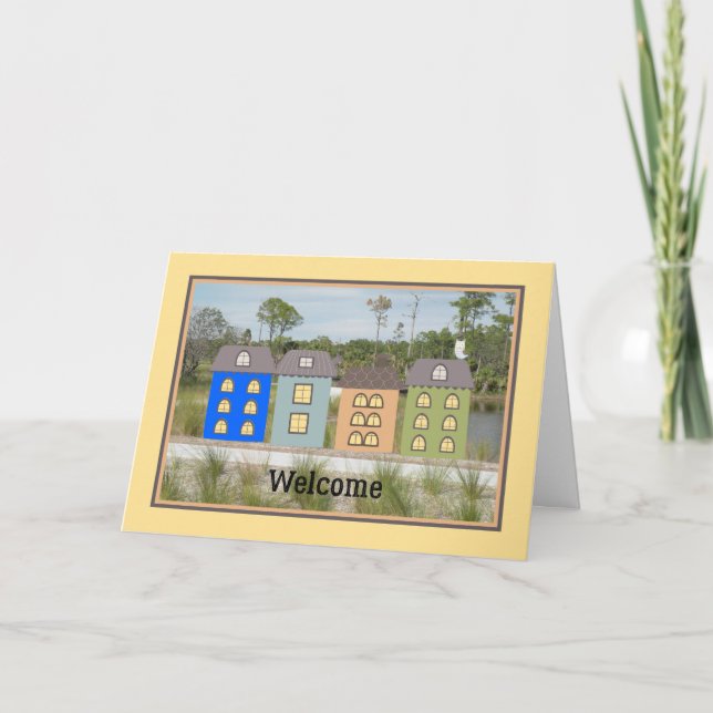 Bienvenue dans le design de la carte de fête de qu (Devant)