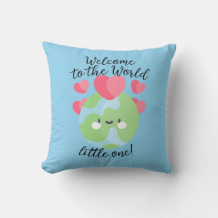 « Bienvenue dans le Monde... ! » Coussin d'annonce