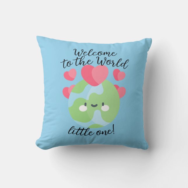« Bienvenue dans le Monde... ! » Coussin d'annonce (Recto)