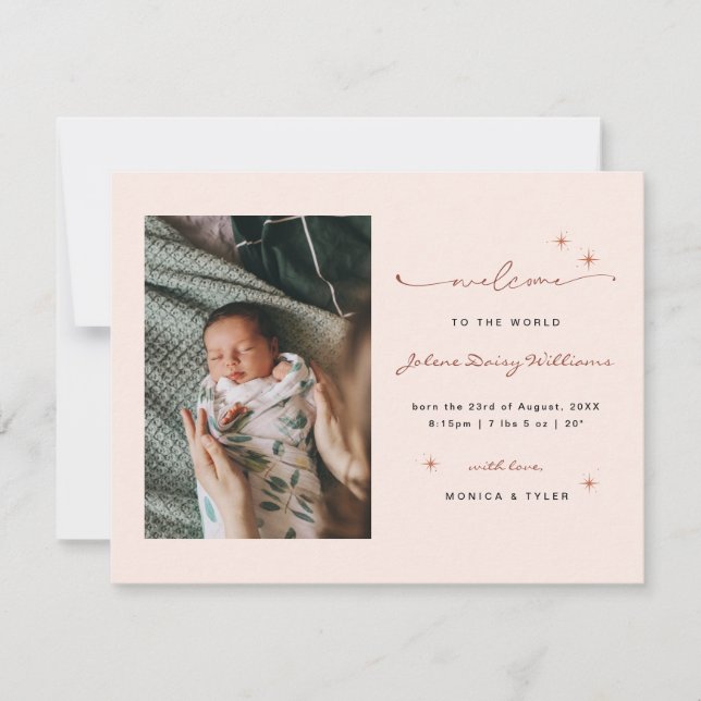 Bienvenue dans le monde | | Naissance Retro Boho (Devant)