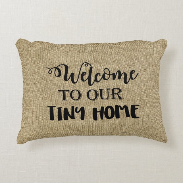 Bienvenue dans notre Coussin de Jeté de Tiny Home (Devant)
