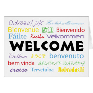 Bienvenue dans plusieurs langues Blanc Personnalis