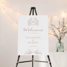Bienvenue de mariage à monogramme avec couronne fl