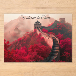 "Bienvenue en Chine" Invitation acrylique Grande M