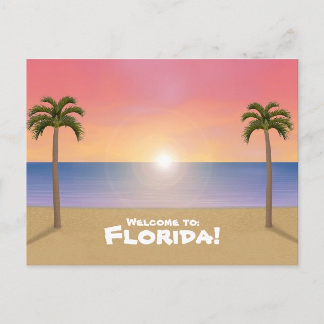 Bienvenue en Floride : Carte postale Plage (Devant)