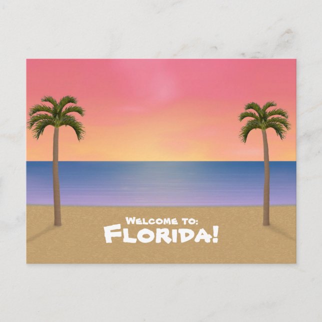 Bienvenue en Floride : Carte postale Plage (Devant)