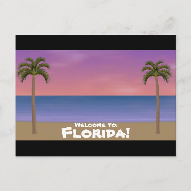 Bienvenue en Floride : Carte postale Plage (Devant)