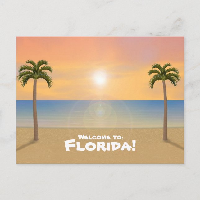 Bienvenue en Floride : Carte postale Plage (Devant)