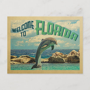 Bienvenue en Floride Carte postale Vintage voyage 