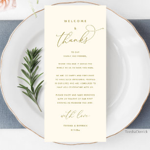 Bienvenue et Merci, Carte de Remerciement de Dîner