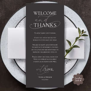 Bienvenue et Merci, Carte de Remerciement pour le 