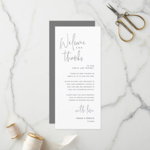 Bienvenue et merci, Place Setting Carte de remerci