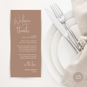 Bienvenue et merci, Place Setting Carte de remerci
