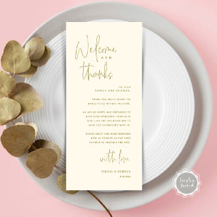 Bienvenue et merci, Place Setting Carte de remerci