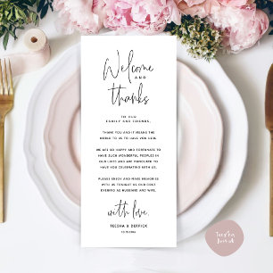 Bienvenue et merci, Place Setting Carte de remerci