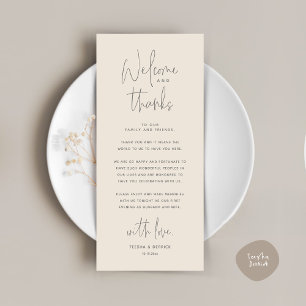 Bienvenue et merci, Place Setting Carte de remerci