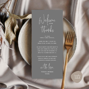 Bienvenue et merci, Place Setting Carte de remerci
